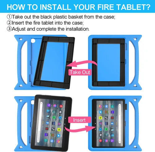 Vista 2 de Funda para tablet de 7 pulgadas para niños, solo compatible con 12ª generación, versión 2022. Funda ligera a prueba de golpes a prueba de niños