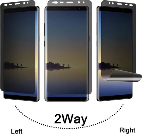 Vista 2 de Protector de pantalla de privacidad para Galaxy Note 8, antiespía, compatible con fundas, cobertura completa, antiarañazos, borde curvado 3D