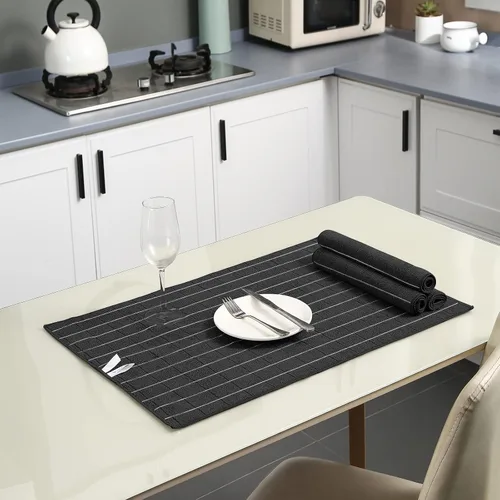 Vista 5 de Puomue Juego de toallas y paños de cocina de microfibra, 26 x 18 pulgadas y 12 x 12 pulgadas, juego de 12 paños de cocina a granel sin pelusa