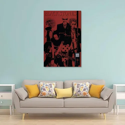 Vista 2 de Fuwo Póster de anime Nana de piedra negra, póster de los años 90, arte de pared, póster estético, 16 x 24 pulgadas (15.7 x 23.6 in)