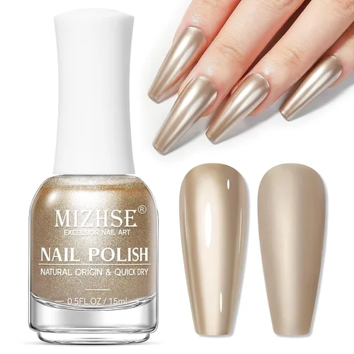 Vista 23 de MIZHSE Translucent Shimmering Nail Polish, Quick Dry Clear Glitter White brillo claro