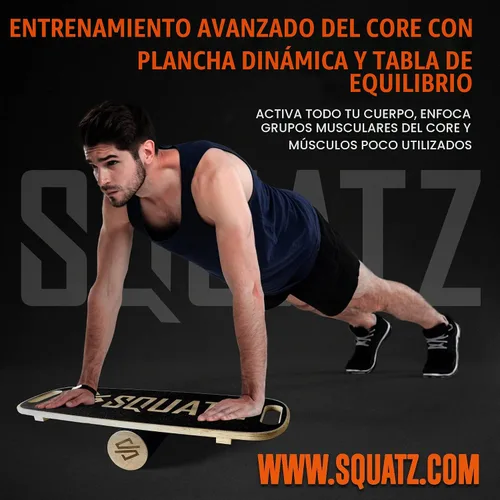 Vista 5 de SQUATZ Tabla de equilibrio de madera, escritorio de pie, tapete antifatiga, equipo de ejercicio con diseño ergonómico y superficie antideslizante