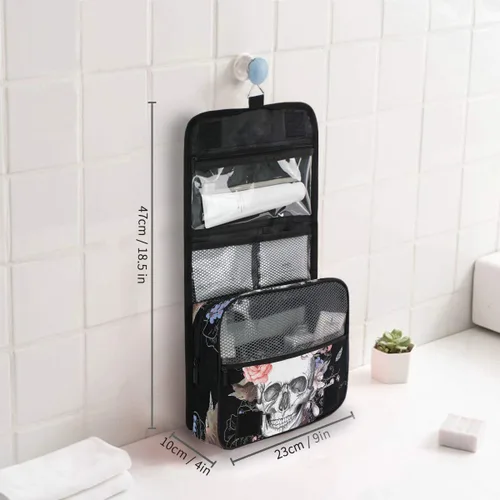 Vista 7 de AUUXVA JOYPRINT - Neceser colgante para maquillaje, bolsa de cosméticos, organizador de viaje para baño, grande, para mujeres y niñas, Multi 19