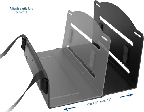 Vista 3 de VIVO Soporte universal de pared para PC, soporte de acero ajustable, carcasa de computadora, soporte de correa de CPU de marco abierto, negro