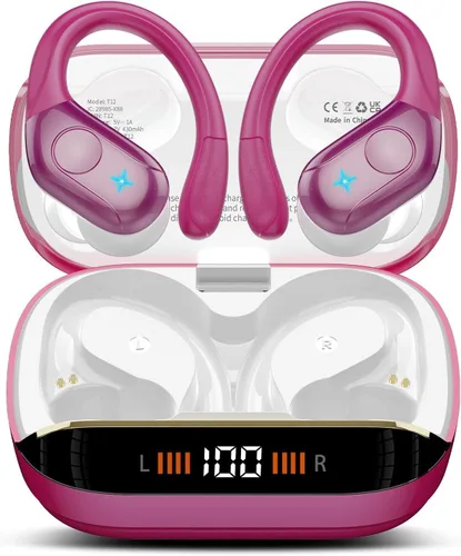 Vista 22 de Qecnato 75H Earbuds Bluetooth 5.4 Auriculares estéreo deportivos Azul