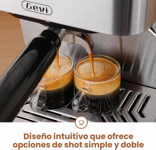 Vista 6 de Gevi - Máquina de café espresso de 20 bares, cafetera programable con espumador de leche Budget under$100; Removable Water Tank; Produce Good