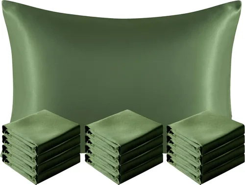 Vista 9 de NTBAY Paquete de 2 fundas de almohada estándar de satén para cabello y piel, lujosas y sedosas fundas de almohada con cierre de sobre, 20 x 26