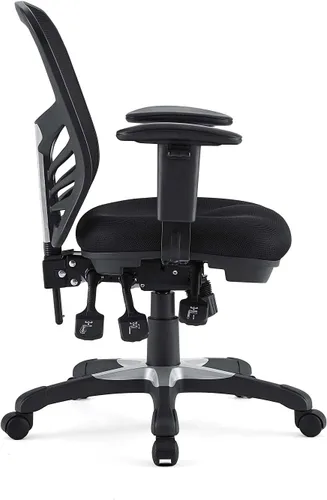 Vista 4 de Modway EEI-757-BLK Silla de oficina ergonómica articulada de malla en negro Color negro.