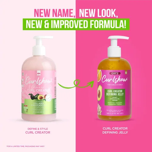 Vista 10 de ORS Curlshow Curl Creator Defining Jelly, ofrece una definición duradera y una sujeción firme de 12 onzas