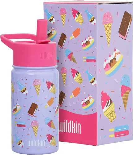 Vista 22 de Wildkin Kids - Botella de agua de acero inoxidable de 14 onzas para niños – Sin BPA, a prueba de fugas, aislada, fácil de limpiar - Ballerina