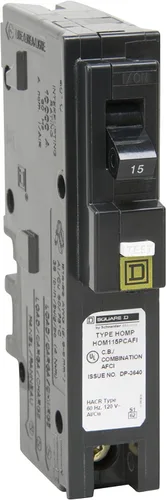 Vista 8 de Square D by Schneider Electric Homeline - Mini disyuntor de 15 amperios, 1 polo, 120 V CA, capacidad de ruptura de 10 kA, montaje enchufable