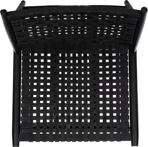 Vista 6 de Safavieh Home Soleil Silla decorativa tejida de cuero natural y blanco