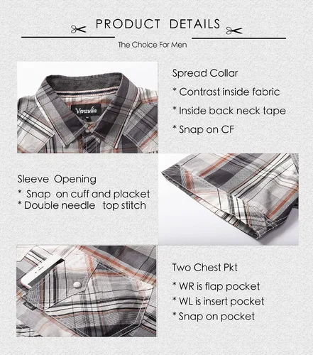 Vista 4 de Camisa casual de manga corta con dos bolsillos para hombre