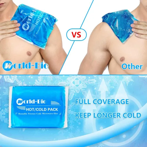 Vista 2 de Paquetes de hielo de gel para lesiones reutilizables - Compresa fría de gel para hombro, rodilla, espalda y cuello - Paquetes calientes y fríos