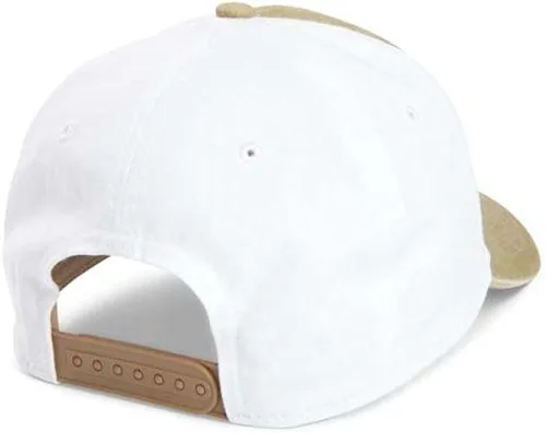 Vista 2 de Mercedes Benz Emblema de cuero Chino Gorra de béisbol Snap Back Cierre BronceadoBlanco