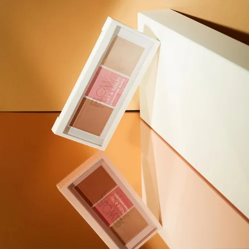 Vista 4 de FLOWER BEAUTY By Drew Barrymore Lift & Sculpt - Paleta de contorno + rubor + resaltado - polvo cremoso + mezclable (claro a mediano)