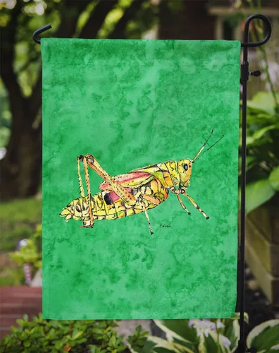 Vista 3 de Caroline's Treasures 8849GF Bandera de saltamontes en verde para buzón, bandera decorativa para patio exterior, patio, obras de arte de patio
