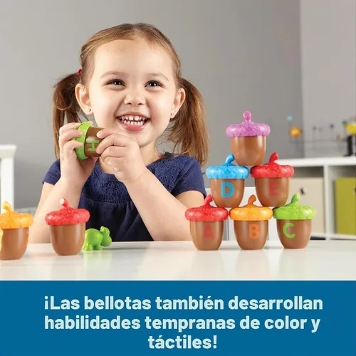 Vista 2 de Learning Resources Juego de Actividades de Bellotas del Alfabeto - Rompecabezas ABC, Actividades de Aprendizaje Preescolar, Materiales de Terapia