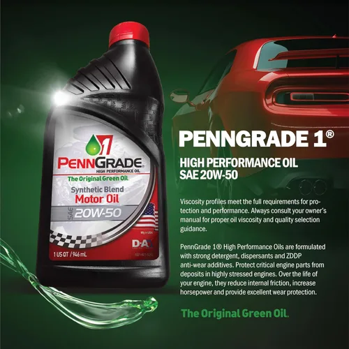 Vista 2 de PENN GRADE 1, aceite sintético de alto rendimiento SAE 20W-50,1 cuarto de galón (paquete de 1)