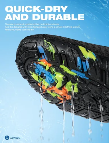 Vista 3 de Simari Zapatos de agua para mujer, hombre, natación, playa, piscina, deportes acuáticos, secado rápido, estilo descalzo, buceo, surf y caminar