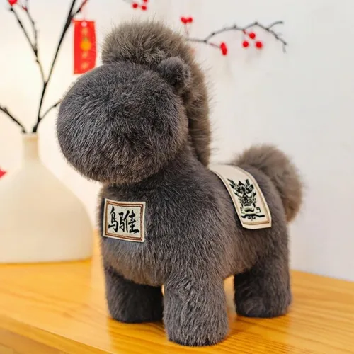 Vista 8 de Animales de peluche del Año del Caballo 2026 - Juguetes de peluche suaves de peluche, juguetes de mascota decoración del zodiaco, juguete suave