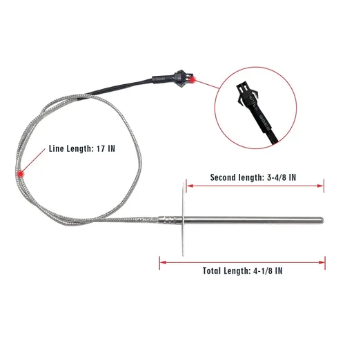 Vista 4 de Sensor de sonda de temperatura RTD de repuesto, compatible con parrilla de pellets Pit Boss PB1000XL-025-R00 V2, (70123-AMP)