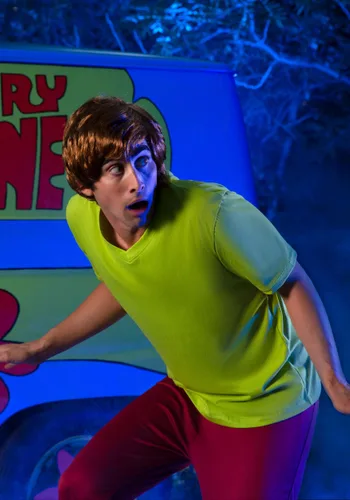 Vista 4 de Disfraz Retro de Shaggy para Hombre Talla Grande de Scooby Doo Multicolor