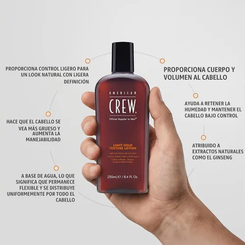 Vista 3 de American Crew Loción de textura ligera para cabello fino, 8.4 fl oz