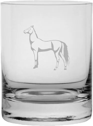Vista 31 de Abaco Barb - Vaso de whisky con temática de caballo grabado (10.25 onzas)