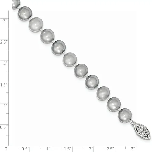 Vista 2 de 925 Sterling Silver 8mm Grey Freshwater Cultured Pearl Necklace Pendant Charm Fine Jewelry For Women Gifts For Her