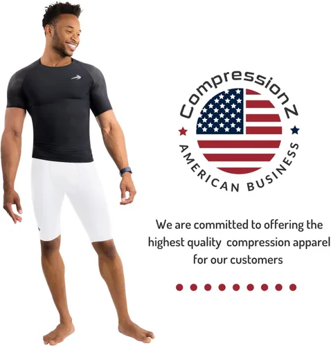 Vista 4 de CompressionZ Pantalones cortos de compresión para hombre, ropa interior deportiva de compresión de elastano