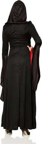 Vista 3 de Disfraz de bata con capucha de lujo para mujer, Rojo