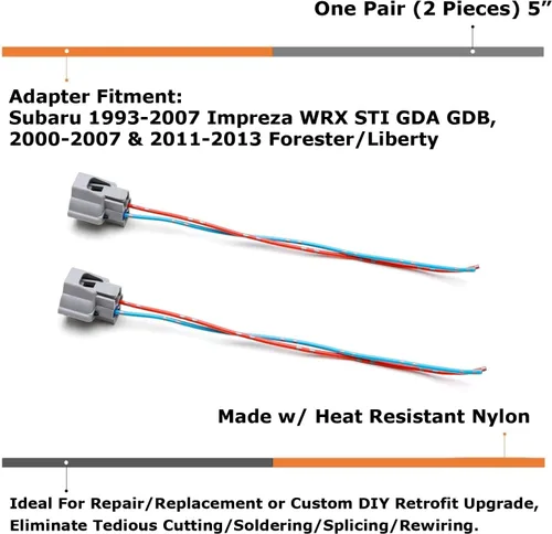 Vista 2 de iJDMTOY Par de conectores de luz de marcador lateral de guardabarros OE-Spec con coletas de 5 pulgadas compatibles con la versión JDM Subaru