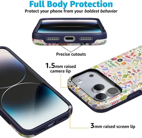 Vista 6 de Casely Funda para iPhone 17 Pro Max Todas las cosas divertidas Diversión en días laborables Diseño protector audaz Compatible con MagSafe