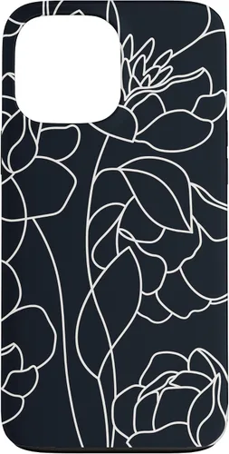 Vista 23 de iPhone 16 linda peonía rosa flor estética dibujo abstracto línea arte caso