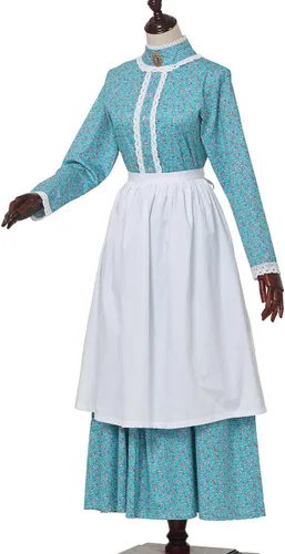 Vista 4 de GRACEART Disfraz de Pioneer Mujer Vestido de Pradera Colonial para Mujer 100% Algodón