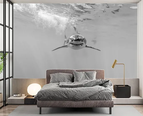 Vista 42 de Papel tapiz mural de pared 3D de metal rojo y negro para dormitorio, 137" x 100
