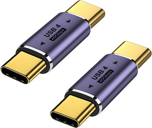 Vista 9 de AreMe - Paquete de 2 adaptadores USB C macho a hembra, color morado
