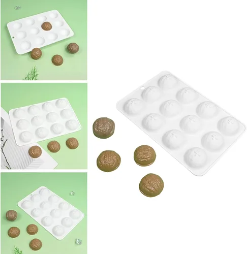 Vista 8 de Molde de silicona de grado alimenticio, bandeja para hacer chocolate y dulces de 12 cavidades para hornear, molde de postre