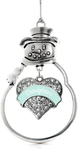 Vista 124 de Inspired Silver - Big Sis - Adorno de Navidad plateado - Adorno de árbol de Navidad con dije de corazón con circonita cúbica - Decoración colgante