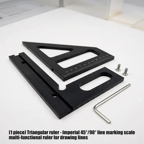 Vista 6 de Anodized Multipurpose Measuring Tool for Technical Drawing, Black