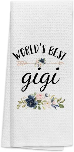 Vista 6 de TNUW Best Grandma - Toallas de cocina de 16 x 24 pulgadas, la mejor flor de Abuela del mundo, suave y absorbente, toalla de cocina, toallas de mano
