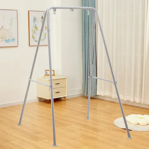 Vista 8 de Solo soporte para silla de hamaca, soporte de hamaca plegable resistente, capacidad de 300 libras, marco de hamaca portátil para interiores