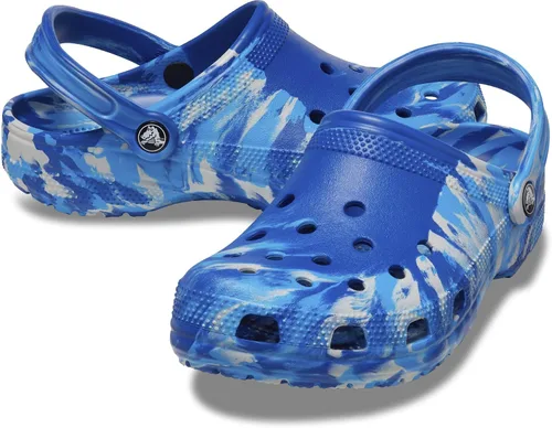 Vista 8 de Crocs Zuecos clásicos unisex para adultos con diseño marmolado de teñido anudado, 13 Mujeres/11 Hombres