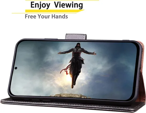 Vista 6 de SUANPOT Funda tipo cartera de cuero para Samsung Galaxy A71 5G (versión 4G) con tarjetero de crédito RFID con tapa para Samsung A71, funda para Negro