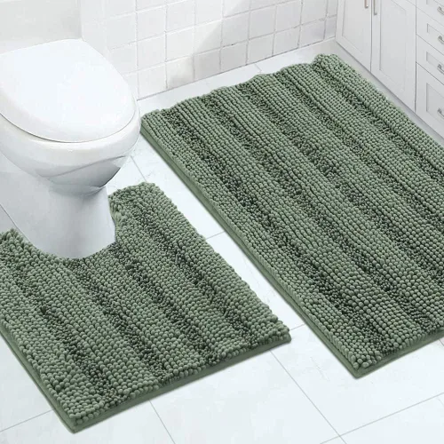 Vista 19 de Turquoize Alfombra de baño de chenilla de lujo para baño, extra absorbente, alfombra de ducha de microfibra antideslizante para baño, alfombra Aqua