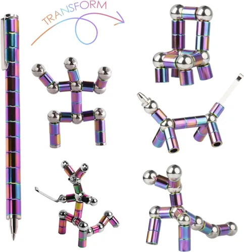 Vista 2 de HKDGYHON Bolígrafo de juguete, bolígrafo de metal magnético de descompresión, bolígrafo magnético de escritura multifunción, regalo para niños