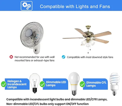 Vista 5 de Control remoto de repuesto para ventilador de techo Hunter 99122/99123, regulador de luz y 3 velocidades con montaje en pared, 434 MHz (solo remoto)