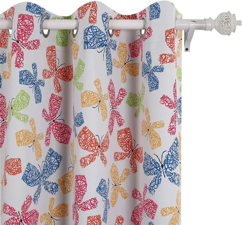 Vista 23 de Deconovo - Cortinas opacas para oscurecer la habitación, con aislamiento térmico, cortinas con ojales Rosa
