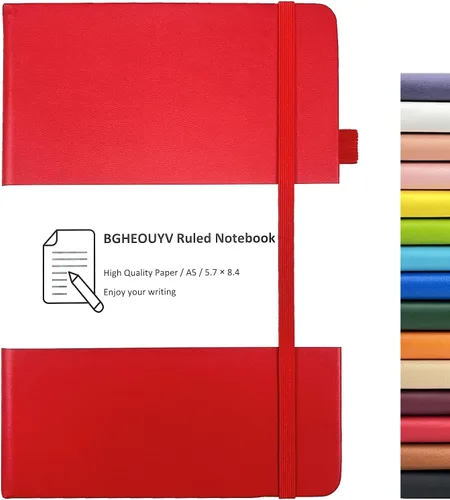 Vista 14 de Diario para cuaderno, cuaderno rayado con rayas universitarias A5, 160 páginas, diarios de tapa dura para escribir, cuadernos para el trabajo